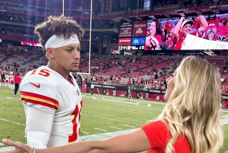 Patrick Mahomes' Wife Brittany Front and Center on Field Before