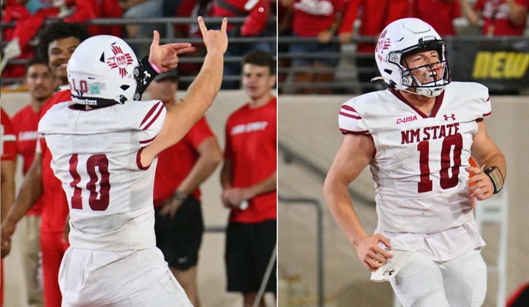 Diego Pavia's shameful video leak: NMSU quarterback caught urinating on  rival university field