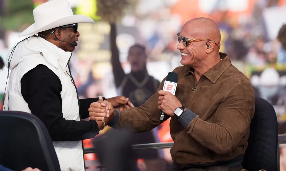 Deion Sanders' Mom Was Part of Post Game Celebration With The Rock in ...