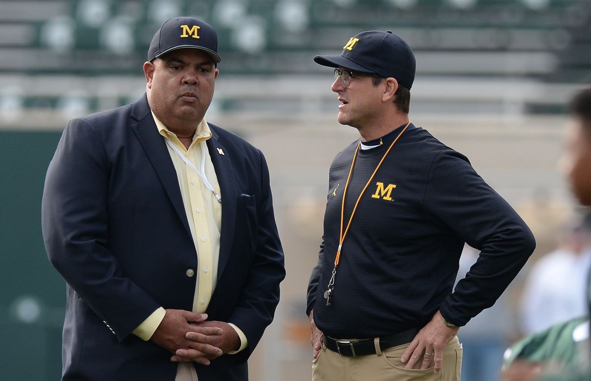 Michigans Athletic Director Warde Manuel Jim Harbaugh Reportedly Have Tense Relationship Tmspn 0419