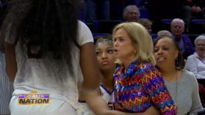 Angel Reese Goes Viral Over Her Reaction To Kim Mulkey's Ejection - TMSPN