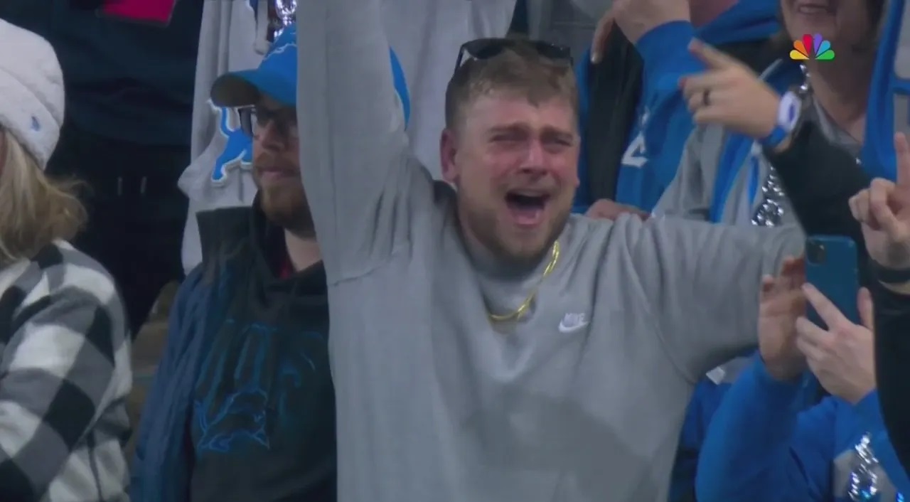 Crying Detroit Lions Fan Has Been Identified Following Historic Playoff Win TMSPN