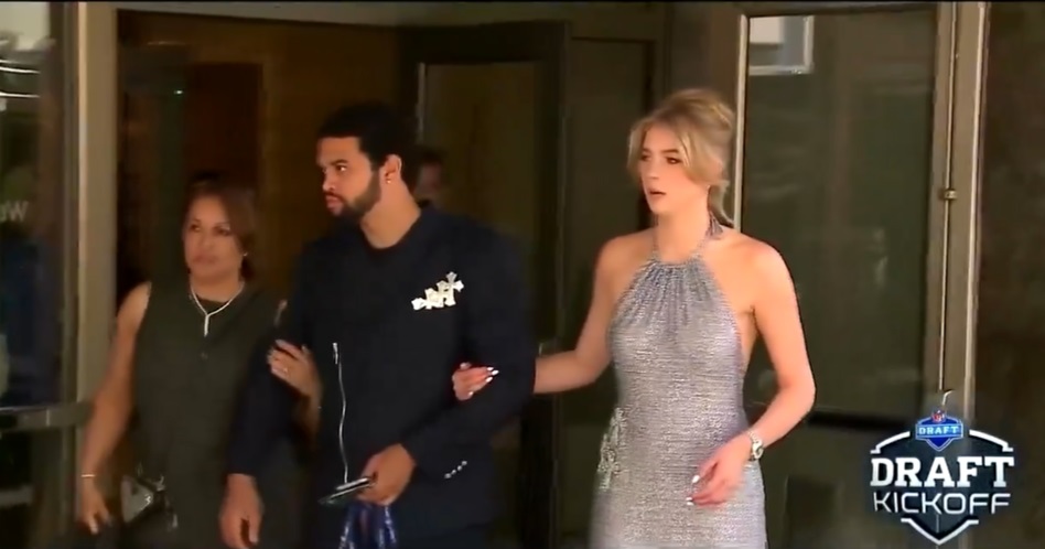 Caleb Williams Leaves Hotel With Blonde Mystery Girlfriend Ahead of NFL Draft - TMSPN